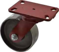 Hamilton - 6" Diam x 2" Wide x 7-3/4" OAH Top Plate Mount Swivel Caster - Forged Steel, 2,000 Lb Capacity, Roller Bearing, 4-1/2 x 6-1/2" Plate - Benchmark Tooling