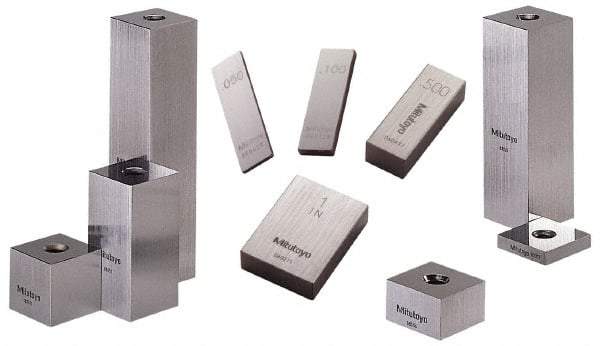 Mitutoyo - 0.19" Square Steel Gage Block - Accuracy Grade 0, Includes Certificate of Inspection - Benchmark Tooling