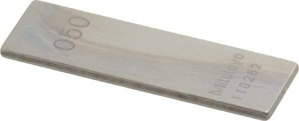 Mitutoyo - 0.05" Rectangular Steel Gage Block - Accuracy Grade 0, Includes Certificate of Inspection - Benchmark Tooling