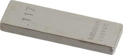 Mitutoyo - 0.117" Rectangular Steel Gage Block - Accuracy Grade 0, Includes Certificate of Inspection - Benchmark Tooling