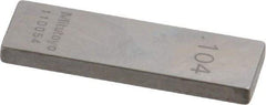 Mitutoyo - 0.104" Rectangular Steel Gage Block - Accuracy Grade 0, Includes Certificate of Inspection - Benchmark Tooling