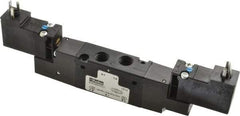 Parker - 4-Way Body Ported Stacking Solenoid Valve - 120 VAC, 0.6 CV Rate, 6.44" Long - Benchmark Tooling