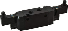 Parker - 4-Way Body Ported Stacking Solenoid Valve - 24 VDC, 1.4 CV Rate, 7.51" Long - Benchmark Tooling