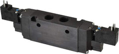 Parker - 4-Way Body Ported Stacking Solenoid Valve - 120 VAC, 2.7 CV Rate, 8.41" Long - Benchmark Tooling