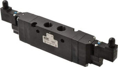 Parker - 3/8", 4-Way Body Ported Stacking Solenoid Valve - 24 VDC, 2.1 CV Rate, 9.35" Long - Benchmark Tooling