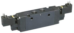 Parker - 4-Way Body Ported Stacking Solenoid Valve - 24 VDC, 5.7 CV Rate, 11.29" Long - Benchmark Tooling