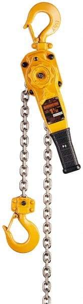 Harrington Hoist - 3,000 Lb Lifting Capacity, 5' Lift Height, Lever Hoist - Made from Chain, 1 Chain - Benchmark Tooling