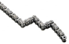 U.S. Tsubaki - 1/2" Pitch, Single Strand Roller Chain - Chain No. 40, 816 Lb. Capacity, 10 Ft. Long, 5/16" Roller Diam, 19/64" Roller Width - Benchmark Tooling