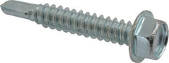 Value Collection - #14, Hex Washer Head, Hex Drive, 1-1/2" Length Under Head, #3 Point, Self Drilling Screw - Grade 2 Steel, Zinc-Plated Finish - Benchmark Tooling