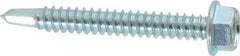 Value Collection - #14, Hex Washer Head, Hex Drive, 2" Length Under Head, #3 Point, Self Drilling Screw - Grade 2 Steel, Zinc-Plated Finish - Benchmark Tooling