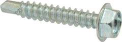 Value Collection - #8, Hex Washer Head, Hex Drive, 1" Length Under Head, #2 Point, Self Drilling Screw - Grade 2 Steel, Zinc-Plated Finish - Benchmark Tooling