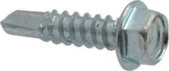 Value Collection - #12, Hex Washer Head, Hex Drive, 3/4" Length Under Head, #3 Point, Self Drilling Screw - Grade 2 Steel, Zinc-Plated Finish - Benchmark Tooling