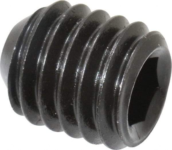 Holo-Krome - 7/16-14 UNC, 1/2" OAL, Cup Point Set Screw - Grade 8 Alloy Steel, 7/32" Key - Benchmark Tooling