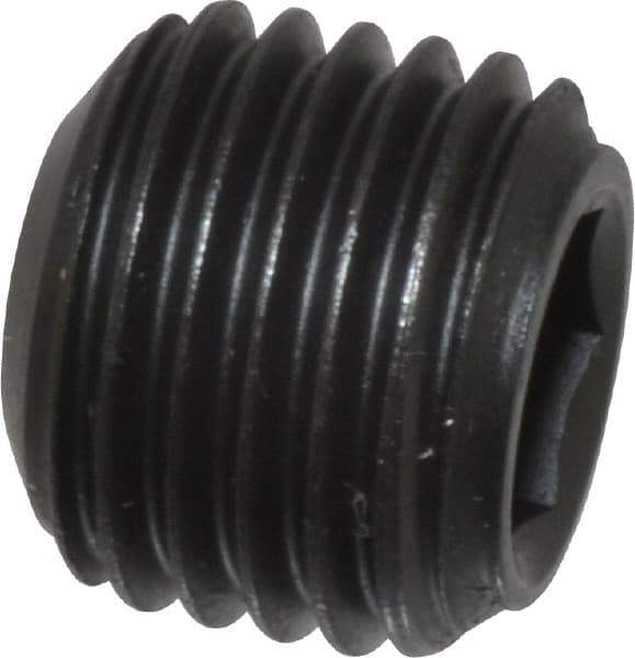 Holo-Krome - 7/16-20 UNF, 3/8" OAL, Cup Point Set Screw - Grade 8 Alloy Steel, 7/32" Key - Benchmark Tooling