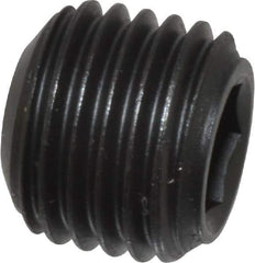 Holo-Krome - 7/16-20 UNF, 3/8" OAL, Cup Point Set Screw - Grade 8 Alloy Steel, 7/32" Key - Benchmark Tooling