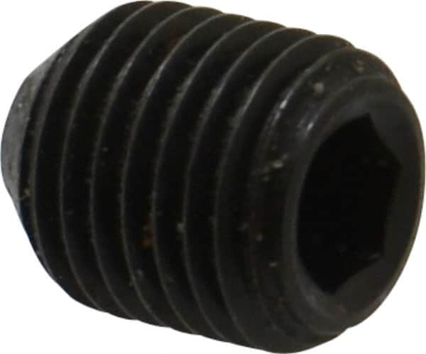 Holo-Krome - 7/16-20 UNF, 1/2" OAL, Cup Point Set Screw - Grade 8 Alloy Steel, 7/32" Key - Benchmark Tooling