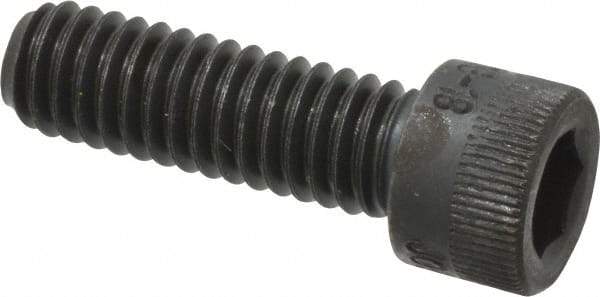 Made in USA - 5/16-18 UNC Hex Socket Drive, Socket Cap Screw - Alloy Steel, Black Oxide Finish, Fully Threaded, 1" Length Under Head - Benchmark Tooling