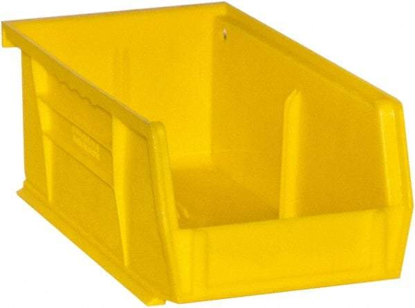 Durham - 7-7/16" Deep, Yellow Plastic Hang and Stack Bins - 3" High x 4-3/16" Wide x 7-7/16" Long - Benchmark Tooling