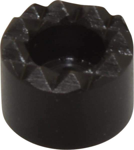 Fairlane - 1/2" Diam, 3/8" High, No. 8 C Bore SHCS, Counterbored, Fine Tooth Grade Diamond Serration Tooth Pattern, High Speed Steel, Round Positioning Gripper - Black Oxide Coated - Benchmark Tooling