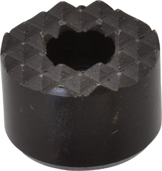 Fairlane - 3/4" Diam, 1/2" High, No. 10 C Bore SHCS, Counterbored, Fine Tooth Grade Diamond Serration Tooth Pattern, High Speed Steel, Round Positioning Gripper - Black Oxide Coated - Benchmark Tooling