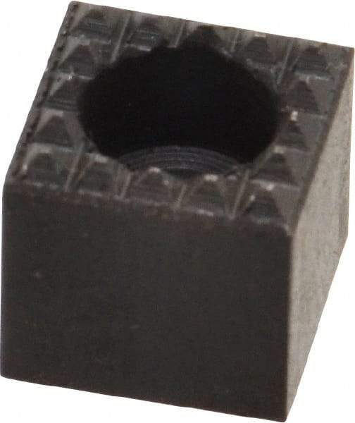 Fairlane - 1/2" Square, 1/2" High, #10 C Bore SHCS Size, Extra Fine Tooth Grade, Diamond Serration, High Speed Steel, Square Positioning Gripper - 0.03 x 45A° Chamfer, 1/4" Counterbore Depth, Black Oxide Finish - Benchmark Tooling