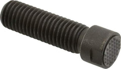 Fairlane - Serrated Tooth, 5/8-11, 1/4" Internal Hex, 2" Shank Length, 2" Thread Length, Black Oxide Finish, Round Head, Adjustable Positioning Gripper - 5/8" Pad Diam, 3/4" Hex, 1/4" Head Height, Extra Fine Tooth Grade - Benchmark Tooling