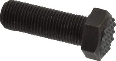 Fairlane - Serrated Tooth, 1/2-20, 1-1/2" Shank Length, 1-1/2" Thread Length, Black Oxide Finish, Hex Head, Adjustable Positioning Gripper - 5/8" Pad Diam, 3/4" Hex, 23/64" Head Height, Fine Tooth Grade - Benchmark Tooling