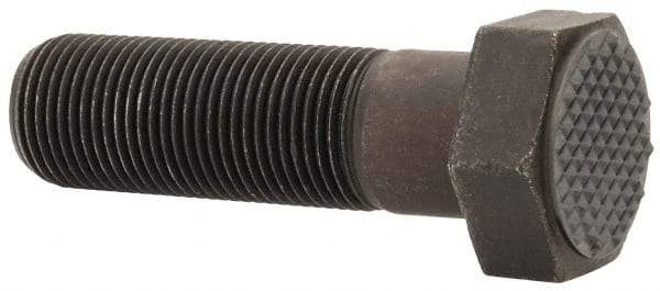 Fairlane - Serrated Tooth, 3/4-16, 2-1/2" Shank Length, 1-3/4" Thread Length, Black Oxide Finish, Hex Head, Adjustable Positioning Gripper - 1" Pad Diam, 1-1/8" Hex, 1/2" Head Height, Extra Fine Tooth Grade - Benchmark Tooling