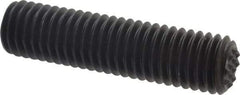 Fairlane - Serrated Tooth, 1/2-13, 1/4" Internal Hex, 2" Thread Length, Black Oxide Finish, Fully Threaded, Adjustable Positioning Gripper - 3/8" Pad Diam, Extra Fine Tooth Grade - Benchmark Tooling