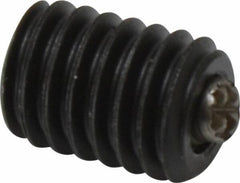 Fairlane - 3/8-16, 1/2" Thread Length, 3/16" Ball Diam, Serrated Ball Pad Surface, Alloy Steel, Black Oxide, Threaded, Swivel Action Gripper Assemblies - 5/32" Contact Diam, High Speed Steel Ball - Benchmark Tooling