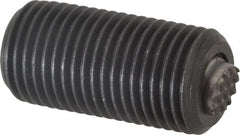 Fairlane - 1/2-20, 1" Thread Length, 9/32" Ball Diam, Serrated Ball Pad Surface, Alloy Steel, Black Oxide, Threaded, Swivel Action Gripper Assemblies - 1/4" Contact Diam, High Speed Steel Ball - Benchmark Tooling