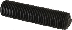 Fairlane - 1/2-20, 2" Thread Length, 9/32" Ball Diam, Serrated Ball Pad Surface, Alloy Steel, Black Oxide, Threaded, Swivel Action Gripper Assemblies - 1/4" Contact Diam, High Speed Steel Ball - Benchmark Tooling