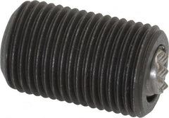 Fairlane - 5/8-18, 1" Thread Length, 3/8" Ball Diam, Serrated Ball Pad Surface, Alloy Steel, Black Oxide, Threaded, Swivel Action Gripper Assemblies - 5/16" Contact Diam, High Speed Steel Ball - Benchmark Tooling