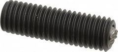 Fairlane - 5/8-11, 2" Thread Length, 3/8" Ball Diam, Serrated Ball Pad Surface, Alloy Steel, Black Oxide, Threaded, Swivel Action Gripper Assemblies - 5/16" Contact Diam, High Speed Steel Ball - Benchmark Tooling