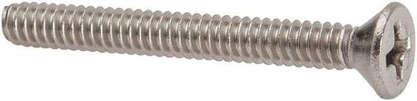 Value Collection - #6-32 UNC, 1-1/4" OAL Phillips Drive Machine Screw - Flat Head, Grade 316 Stainless Steel, Uncoated, Without Washer - Benchmark Tooling