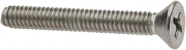 Value Collection - #8-32 UNC, 1-1/4" OAL Phillips Drive Machine Screw - Flat Head, Grade 316 Stainless Steel, Uncoated, Without Washer - Benchmark Tooling
