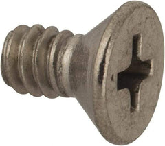 Value Collection - #10-24 UNC, 3/8" OAL Phillips Drive Machine Screw - Flat Head, Grade 316 Stainless Steel, Uncoated, Without Washer - Benchmark Tooling
