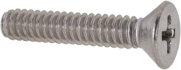 Value Collection - #10-24 UNC, 1" OAL Phillips Drive Machine Screw - Flat Head, Grade 316 Stainless Steel, Uncoated, Without Washer - Benchmark Tooling