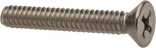 Value Collection - #10-24 UNC, 1-1/4" OAL Phillips Drive Machine Screw - Flat Head, Grade 316 Stainless Steel, Uncoated, Without Washer - Benchmark Tooling