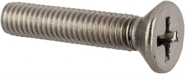 Value Collection - #10-32 UNF, 1" OAL Phillips Drive Machine Screw - Flat Head, Grade 316 Stainless Steel, Uncoated, Without Washer - Benchmark Tooling