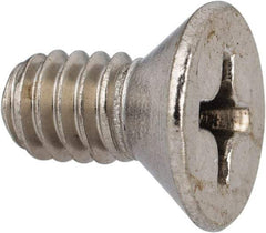 Value Collection - 1/4-20 UNC, 1/2" OAL Phillips Drive Machine Screw - Flat Head, Grade 316 Stainless Steel, Uncoated, Without Washer - Benchmark Tooling