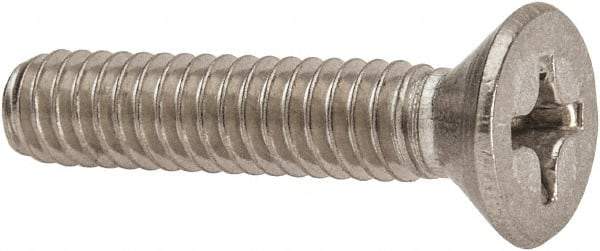 Value Collection - 1/4-20 UNC, 1-1/4" OAL Phillips Drive Machine Screw - Flat Head, Grade 316 Stainless Steel, Uncoated, Without Washer - Benchmark Tooling