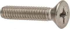 Value Collection - 1/4-20 UNC, 1-1/4" OAL Phillips Drive Machine Screw - Flat Head, Grade 316 Stainless Steel, Uncoated, Without Washer - Benchmark Tooling