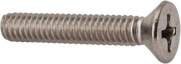 Value Collection - 1/4-20 UNC, 1-1/2" OAL Phillips Drive Machine Screw - Flat Head, Grade 316 Stainless Steel, Uncoated, Without Washer - Benchmark Tooling