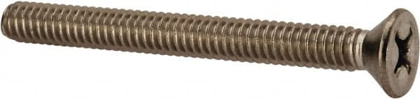 Value Collection - 1/4-20 UNC, 2-1/2" OAL Phillips Drive Machine Screw - Flat Head, Grade 316 Stainless Steel, Uncoated, Without Washer - Benchmark Tooling