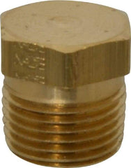 Eaton - 3/8 Male Thread, Brass Industrial Pipe Hex Head Plug - MNPTF, 1,200 psi - Benchmark Tooling