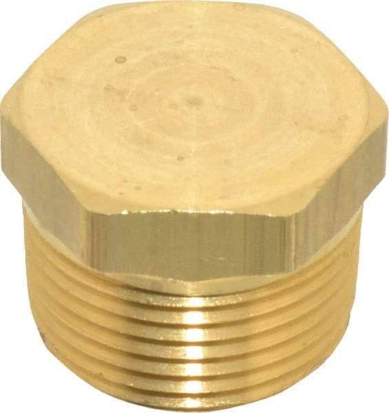 Eaton - 3/4 Male Thread, Brass Industrial Pipe Hex Head Plug - MNPTF, 1,200 psi - Benchmark Tooling