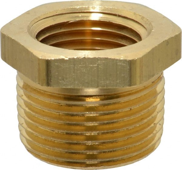 Eaton - 3/4 Male Thread x 1/2 Female Thread, Brass Industrial Pipe Hex Bushing - Benchmark Tooling