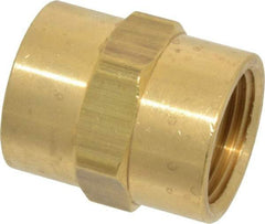 Eaton - 3/4 Female Thread, Brass Industrial Pipe Coupling - FNPTF, 1,200 psi - Benchmark Tooling