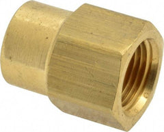 Eaton - 3/8 x 1/4 Female Thread, Brass Industrial Pipe Coupling - FNPTF, 1,200 psi - Benchmark Tooling